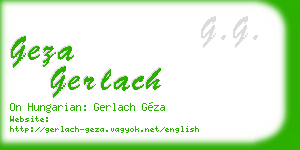 geza gerlach business card
